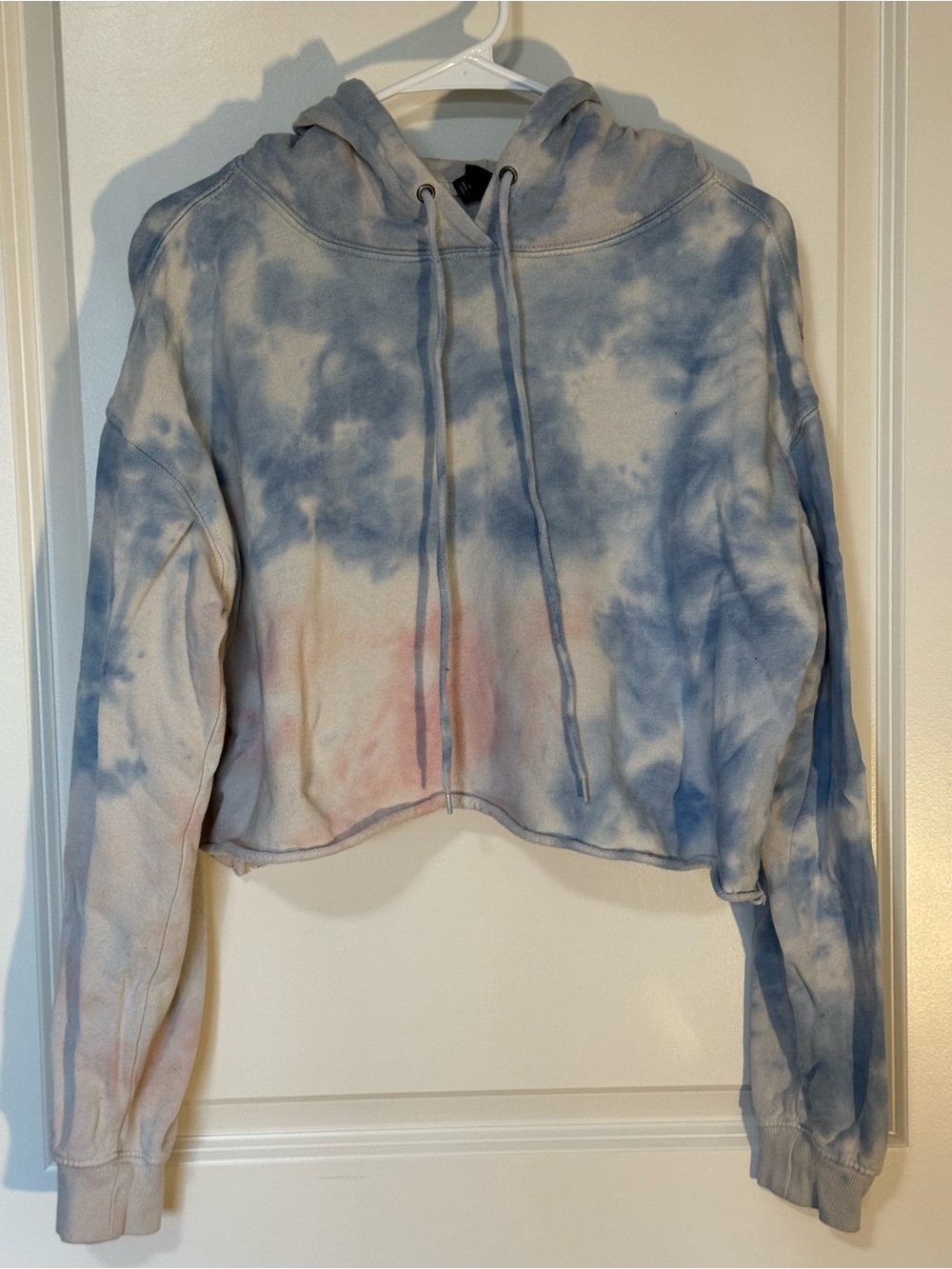 wild fable Blue and Pink Tie-Dye Cropped Hoodie